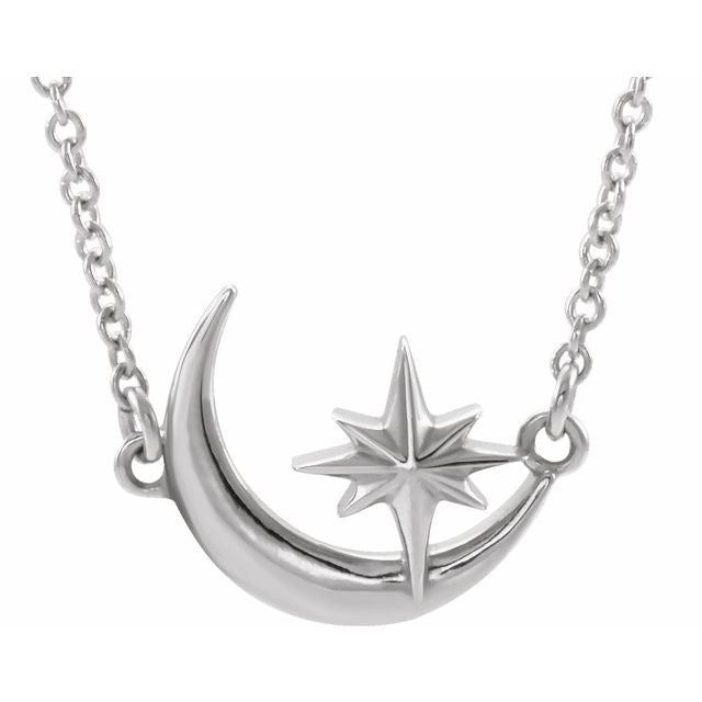 Mixed Metals Silver & Gold Crescent Moon Necklace | Jester Swink 18 Necklace