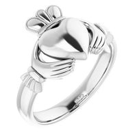 Sterling Silver 8.5 mm Claddagh Ring - Size 8