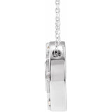 Sterling Silver .025 CTW Natural Diamond Mantra 16-18" Necklace