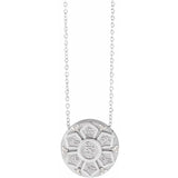 Sterling Silver .025 CTW Natural Diamond Mantra 16-18" Necklace