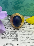 14K (585) yellow gold blue lapis stone ring