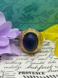 14K (585) yellow gold blue lapis stone ring