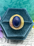 14K (585) yellow gold blue lapis stone ring
