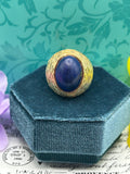 14K (585) yellow gold blue lapis stone ring