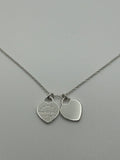 Tiffany & Co. 925 Sterling Silver Double Heart Tag Necklace - 16"
