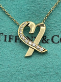 Tiffany & Co. 18K Paloma Picasso Diamond Heart Pendant & Chain