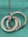 Tiffany & Co 925 Silver 1837 Three Interlocking Circles Pendant Chain - 16"
