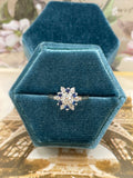 14K diamond and sapphire snowflake designed ring