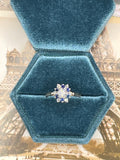 14K diamond and sapphire snowflake designed ring