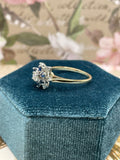 14K diamond and sapphire snowflake designed ring