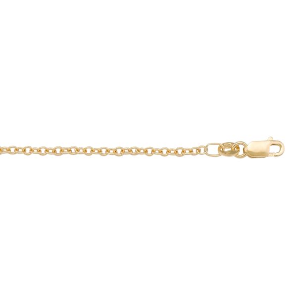 14K Yellow Gold 1.50mm Solid Open Cable Chain - 18"