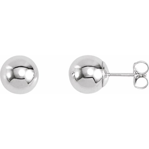 Sterling Silver Bright Finish Ball Earrings - 8mm