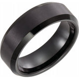 Tungsten Black Immerse Plated Satin Finish Band -  8 mm