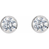 14K Bezel Set 0.30 CTW Natural Diamond Cocktail-Style Earrings