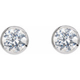 14K Bezel Set 0.40 CTW Natural Diamond Cocktail-Style Earrings