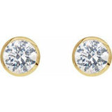 14K Bezel Set 0.30 CTW Natural Diamond Cocktail-Style Earrings