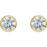 14K Bezel Set 0.40 CTW Natural Diamond Cocktail-Style Earrings