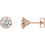 14K Bezel Set 0.40 CTW Natural Diamond Cocktail-Style Earrings