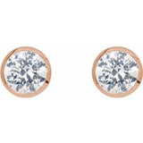 14K Bezel Set 0.40 CTW Natural Diamond Cocktail-Style Earrings