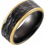18K Yellow Gold PVD Black Titanium - 8mm