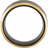 18K Yellow Gold PVD Black Titanium - 8mm