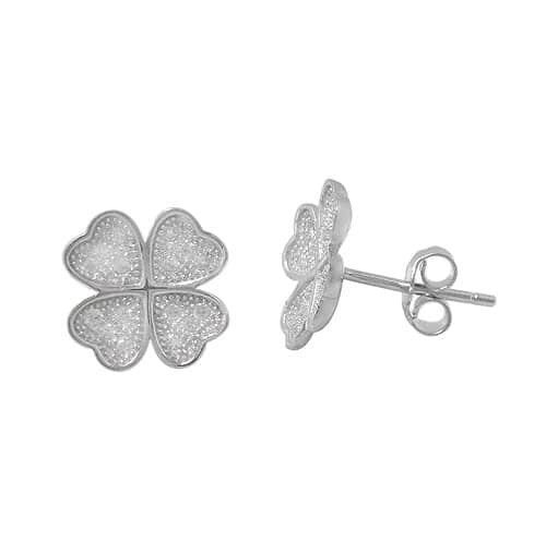 Sterling Silver 4-Leaf Clover Earrings