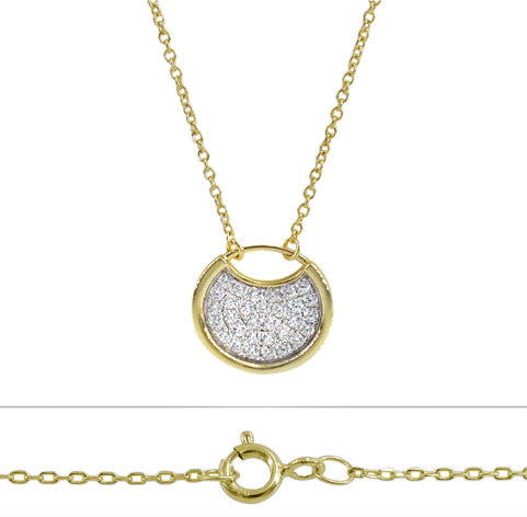 Sterling Silver Vermeil 15mm round charm necklace