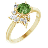 14K Yellow Montana Sapphire & Lab Grown Diamond Ring