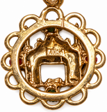 Vintage 10K Yellow Gold Christmas Fireplace Charm Pendant