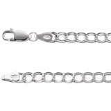 Sterling Silver 4 mm Curb Charm 7" Bracelet