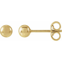 14K high polished ball stud earrings - 4mm