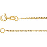 10K Yellow Gold 1mm Box Link Chain - 22"