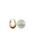 10K Yellow Gold Polished Oval Hoop Earrings