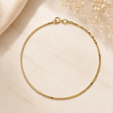 10K Yellow Gold Box Link Bracelet