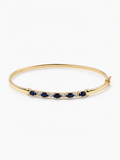 10K Yellow Gold Sapphire & Diamond Bangle