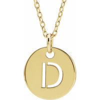 18K Yellow Gold-Plated Sterling Silver Initial Disc Necklace