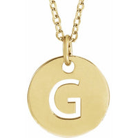 18K Yellow Gold-Plated Sterling Silver Initial Disc Necklace
