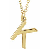 14K Yellow Initial Dangle 18" Necklace
