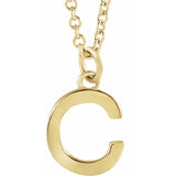 14K Yellow Initial Dangle 18" Necklace