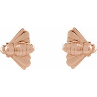 14K Rose Gold Bee Stud Earrings