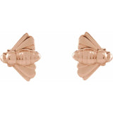 14K Rose Gold Bee Stud Earrings