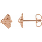 14K Rose Gold Bee Stud Earrings