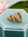 14K Yellow Gold 80s Retro Diamond Ring
