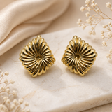 14K Fan Ridge Stud Earrings