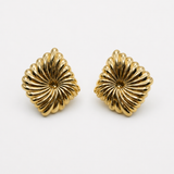14K Fan Ridge Stud Earrings
