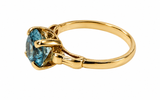 10K Yellow Gold Synthetic Blue Stone Ring