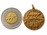 10K Yellow Gold Happy 25th Anniversary Pendant
