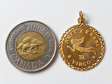 10K Yellow Gold Virgo Zodiac Pendant
