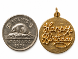 10K Yellow Gold Happy Birthday Pendant