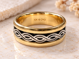 10K Yellow Gold & Silver-Tone Celtic-Inspired Band
